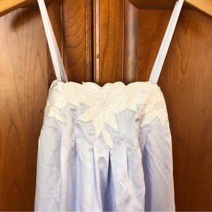 Vintage Natori appliqué Slip Nightgown Silky Long - Sm